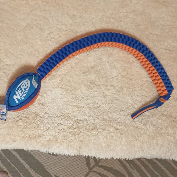 Nerf Dog Vortex Chain Tug Dog Toy with Attached Football (Large ~30 inches long) - Picture 3 of 4